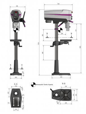 LAGERND-AKTION ! Optimum DP 26-F (400 V) Aktions-Set - Säulenbohrmaschine, Ständerbohrmaschine m. Maschinenschraubstock