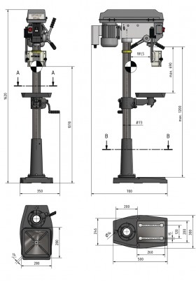 Optimum Säulenbohrmaschine DQ 25 Aktions-Set inkl. Schraubstock