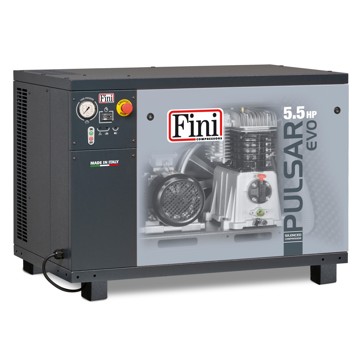  Fini Stationärer Kolbenkompressor mit Schalldämmgehäuse Evo BK119-5,5-SD 