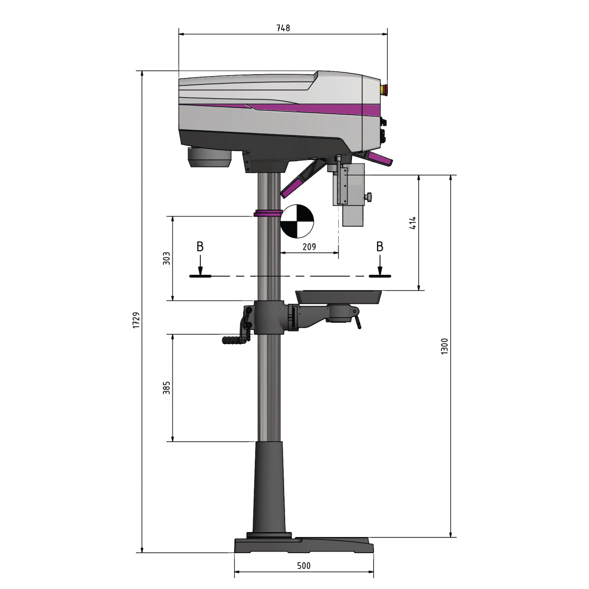  Optimum Säulenbohrmaschine DP 26-F (230 V) 
