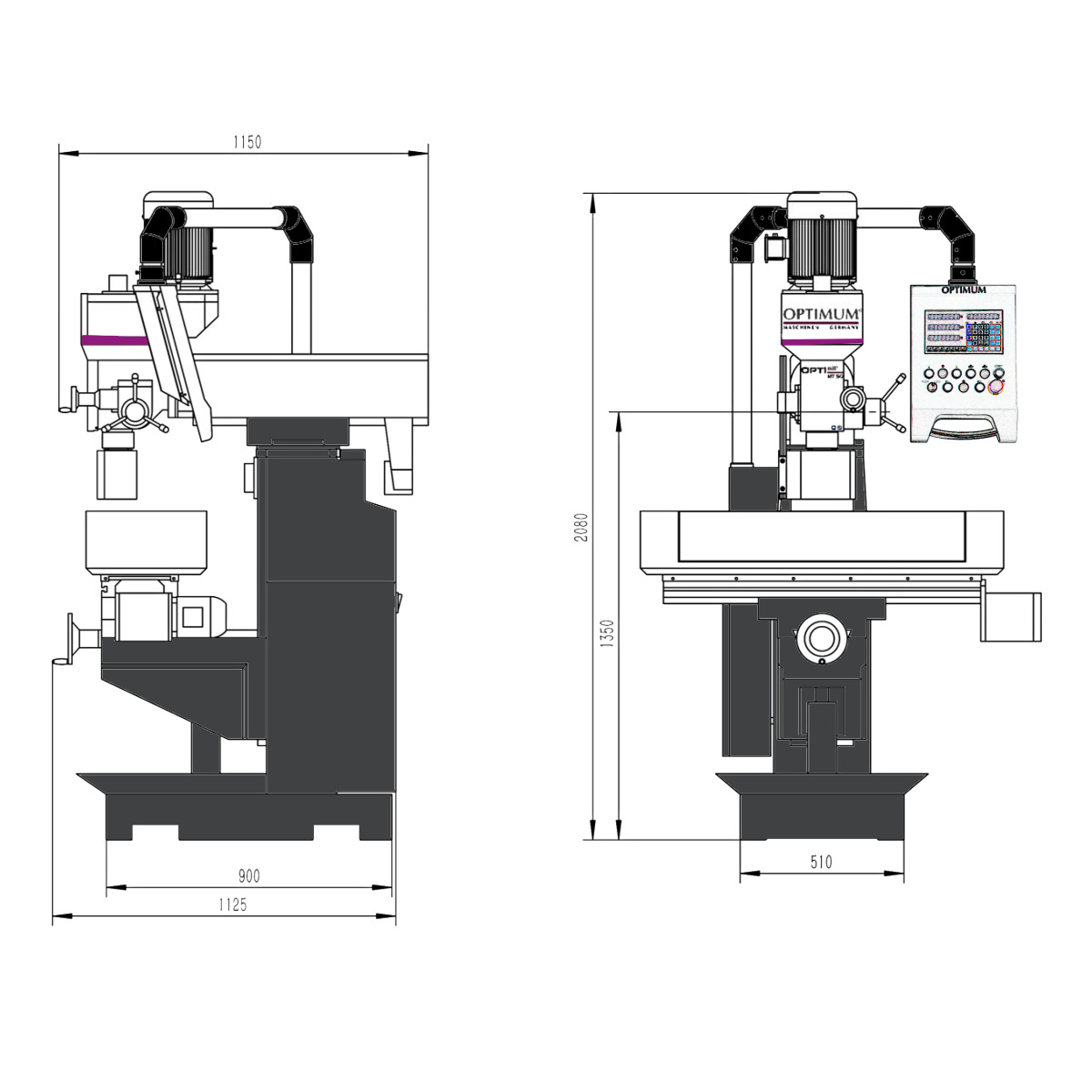  Optimum Bohr-Fräsmaschine MT 50 