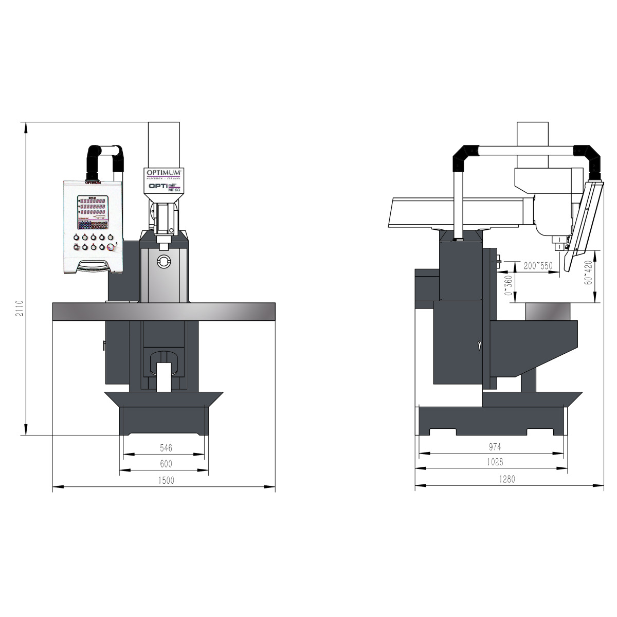  Optimum Universalfräsmaschine MT 60 