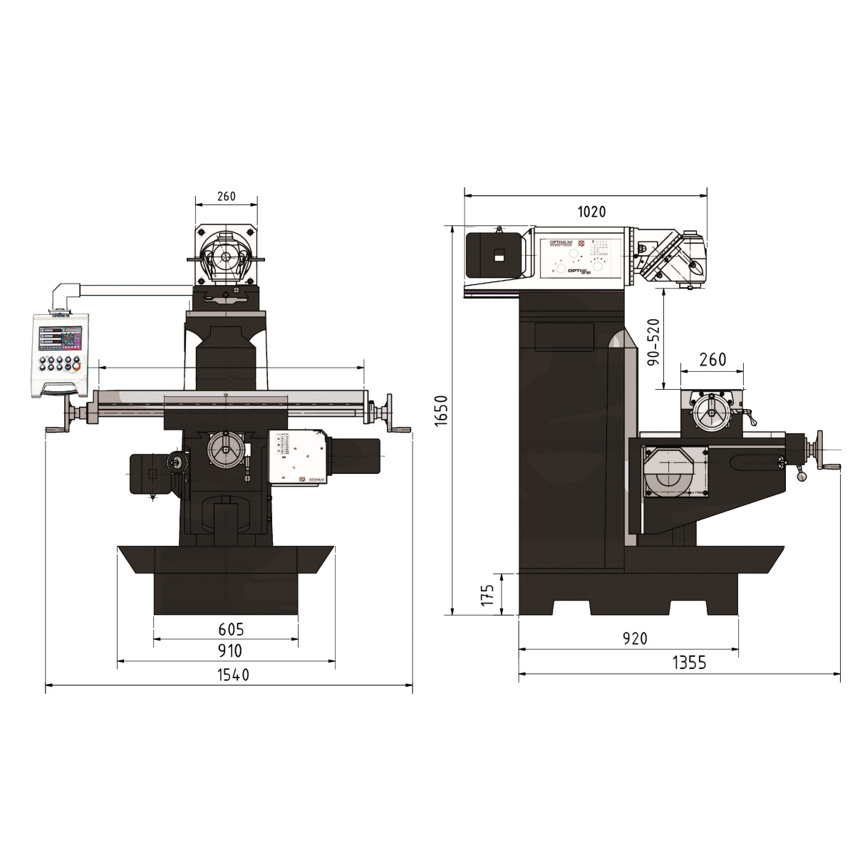  Optimum Universalfräsmaschine MT 130S 