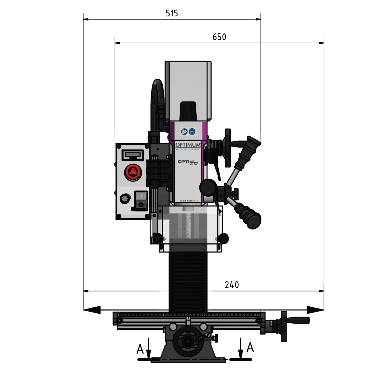  Optimum Bohr- und Fräsmaschine MH 15V 