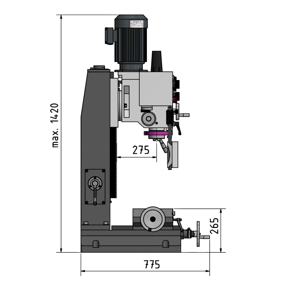 Optimum Präzisions-Bohr-Fräsmaschine MB 4 