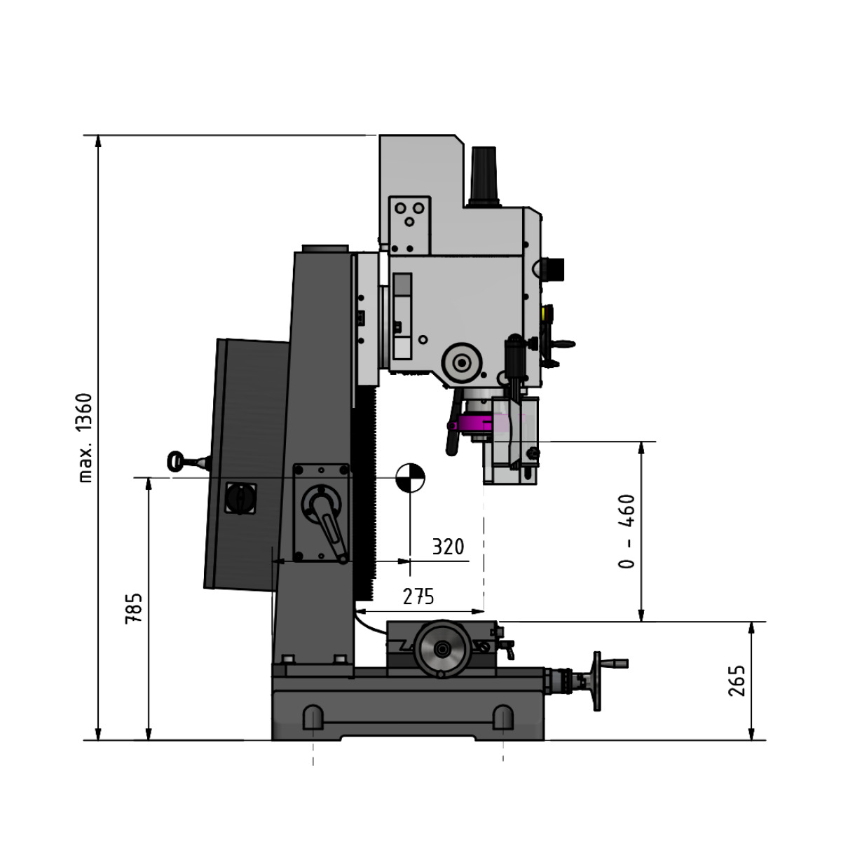  Optimum Bohr-Fräsmaschine MB 4SV 
