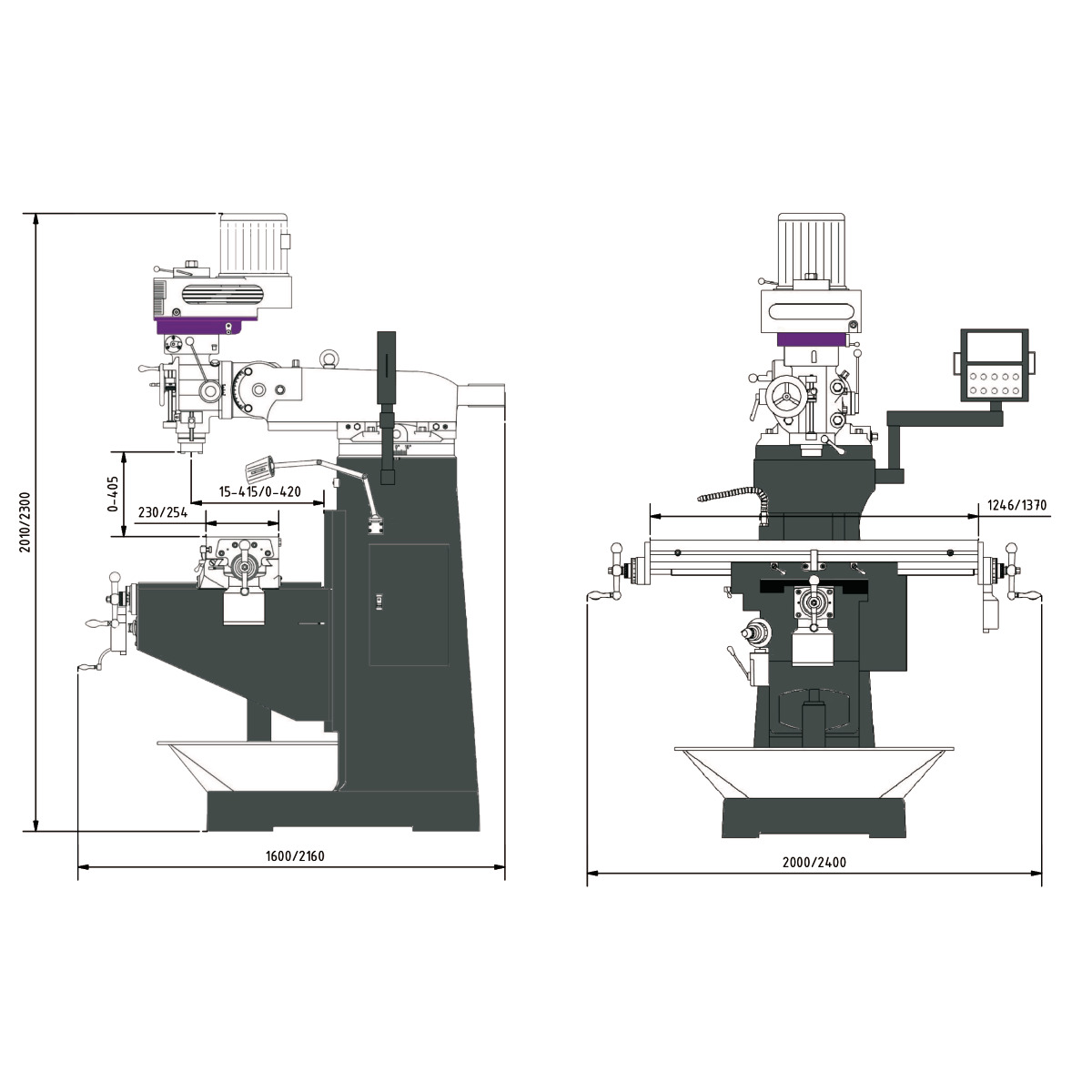  Optimum Bohr-Fräsmaschine MF 2-B 