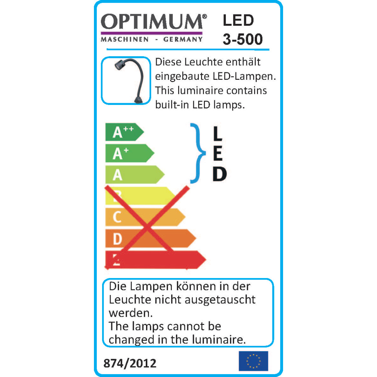  Optimum LED-Maschinenlampe LED 3-500 