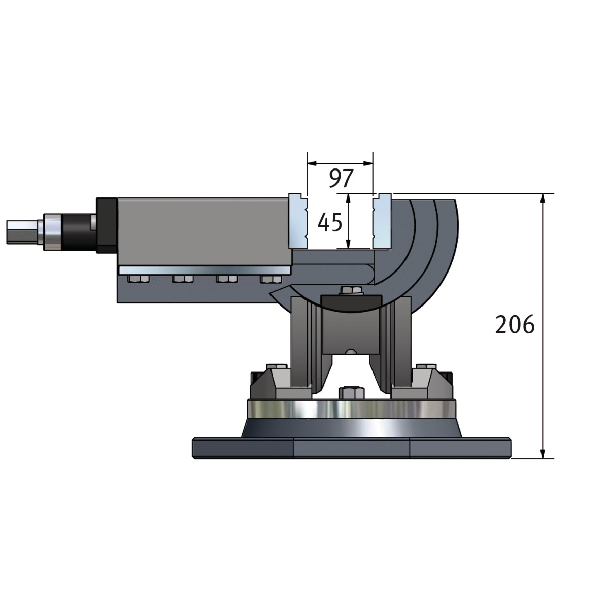  Optimum Dreiachsenschraubstock MV3-125 