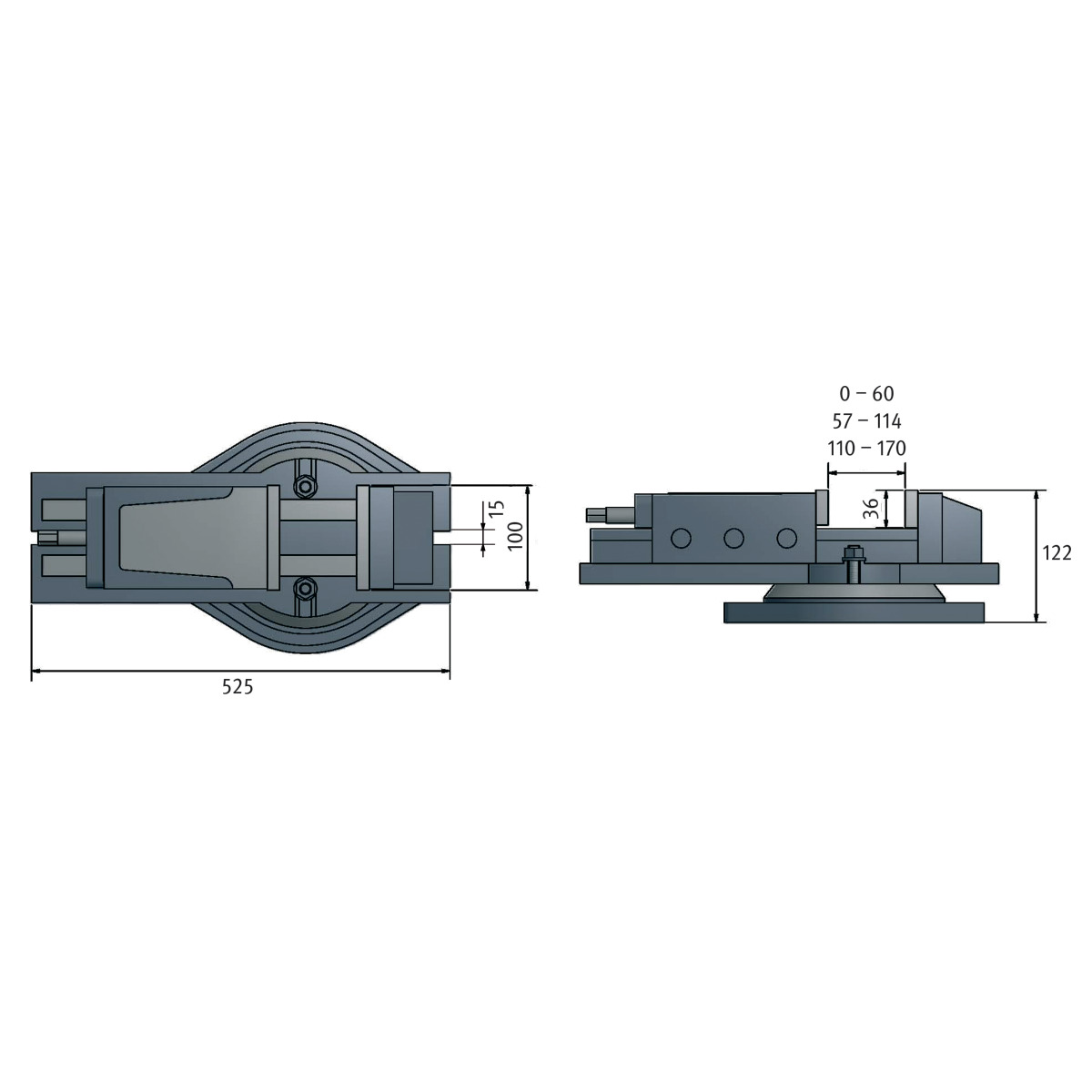  Optimum Hydraulischer Fräsmaschinenschraubstock HMS 100 