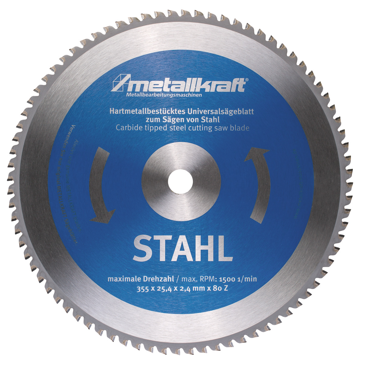 Metallkraft Sägeblatt für Stahl Ø 355 x 2,4 x 25,4 mm Z80
