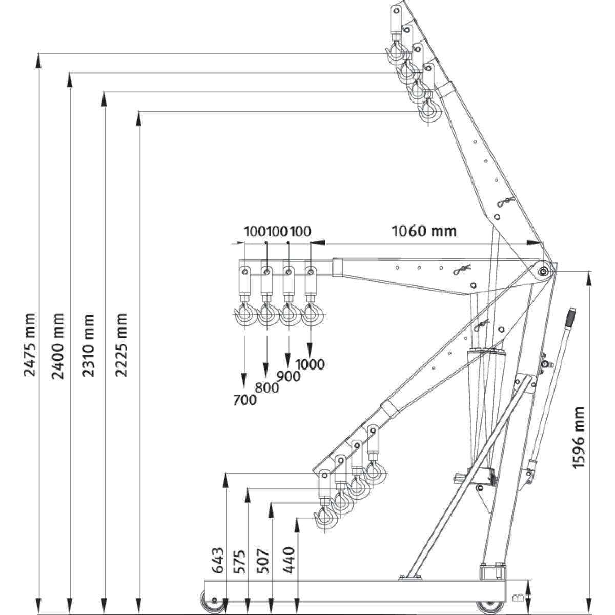  Unicraft Werkstattkran WKP 1000 