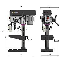 Optimum Tischbohrmaschine DH 28FT Aktions-Set inkl. Maschinenschraubstock