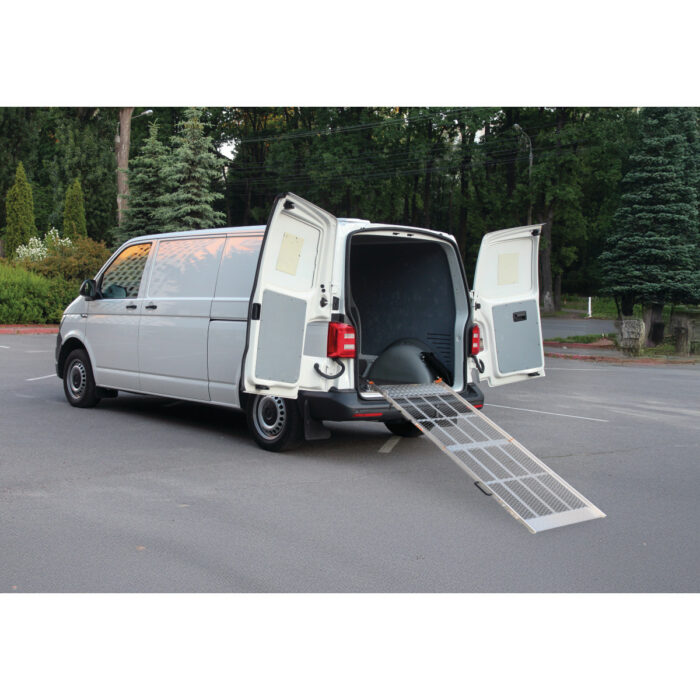 Modern cargo van with open empty trunk. Modern cargo van open tr Modern cargo van with open empty trunk. Modern cargo van open tr